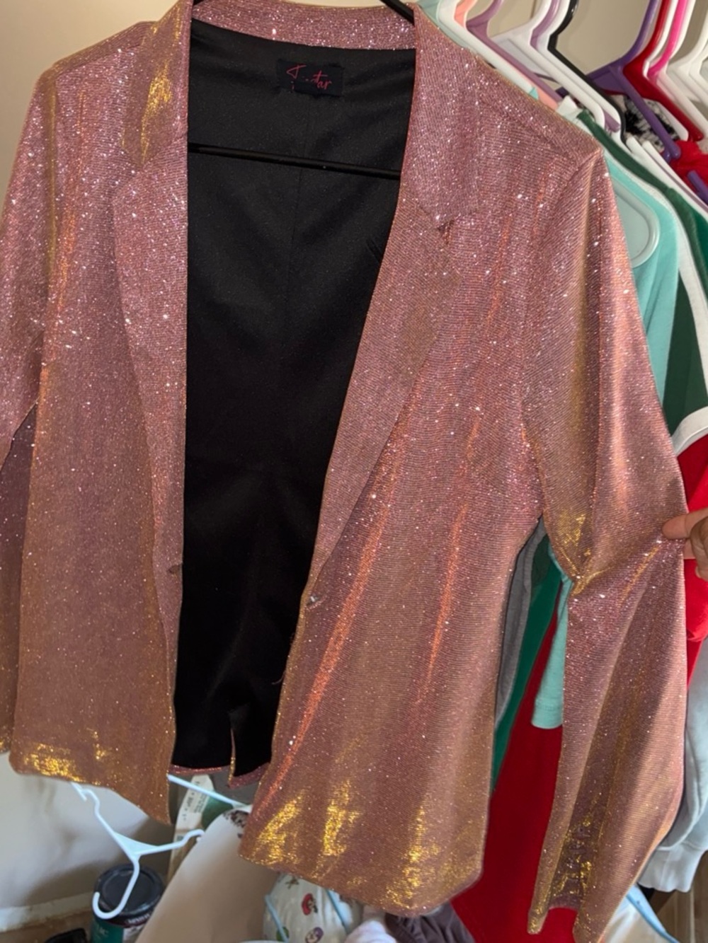 Unbranded Pink Glitter Open-Front Blazer
